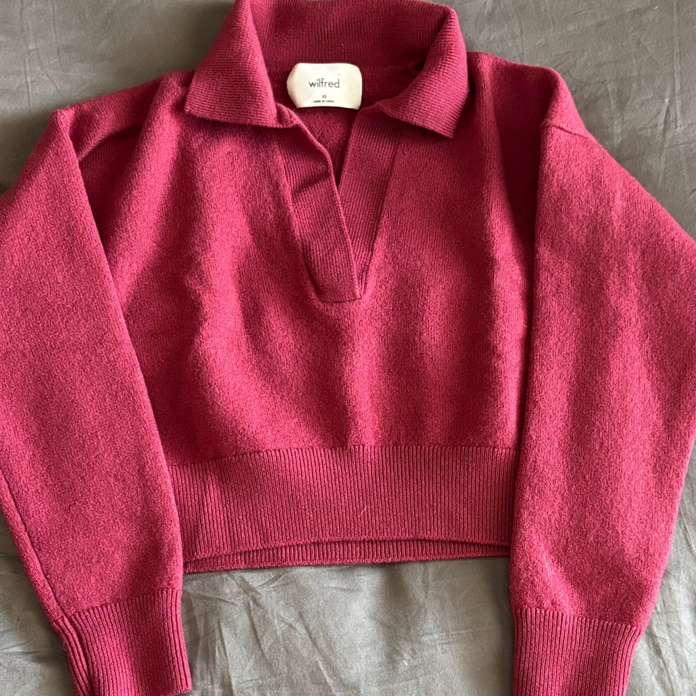 Wilfred Burgundy V-Neck Sweater